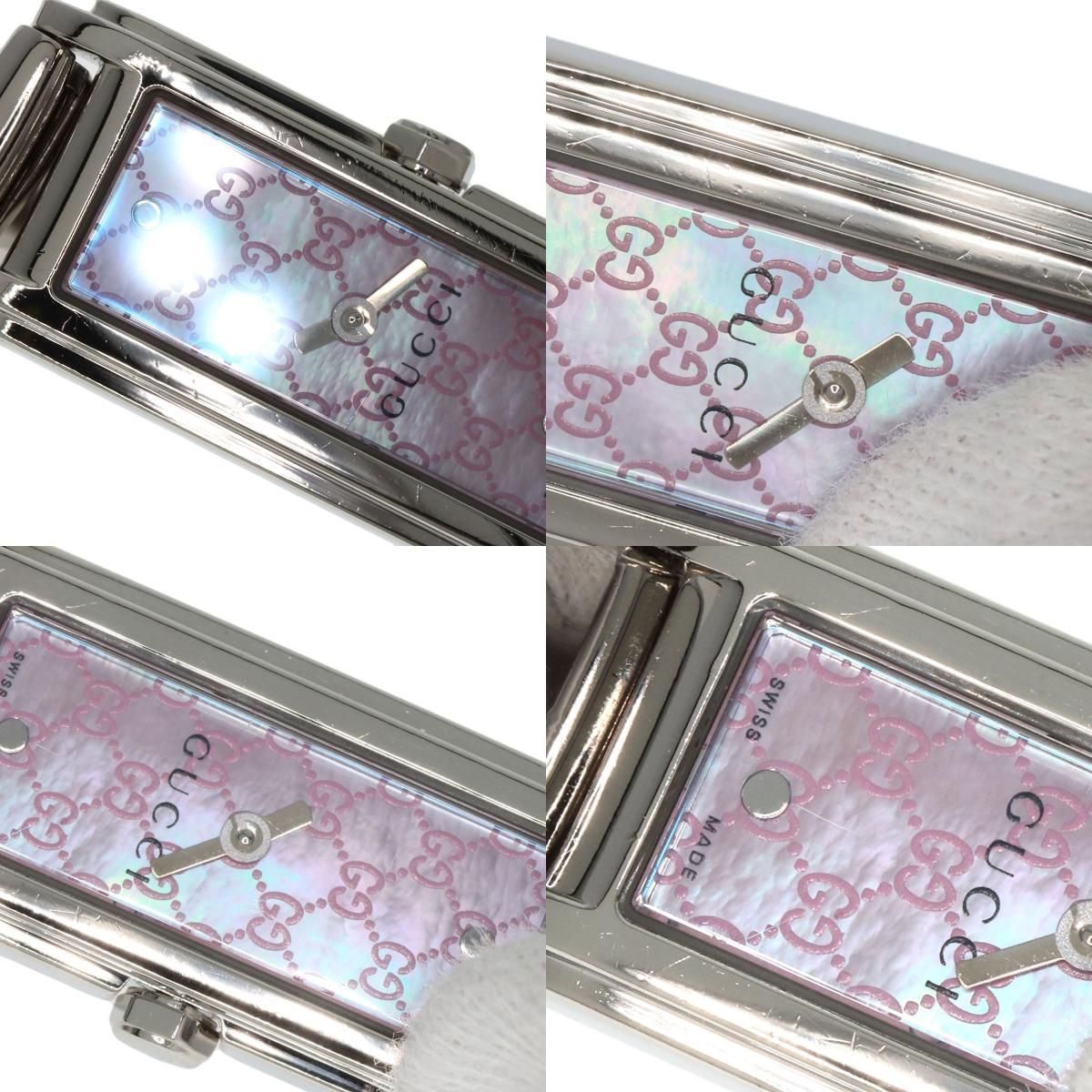 中古・古着通販GUCCI (グッチ) スクエアフェイス腕時計 ピンク GUCCI