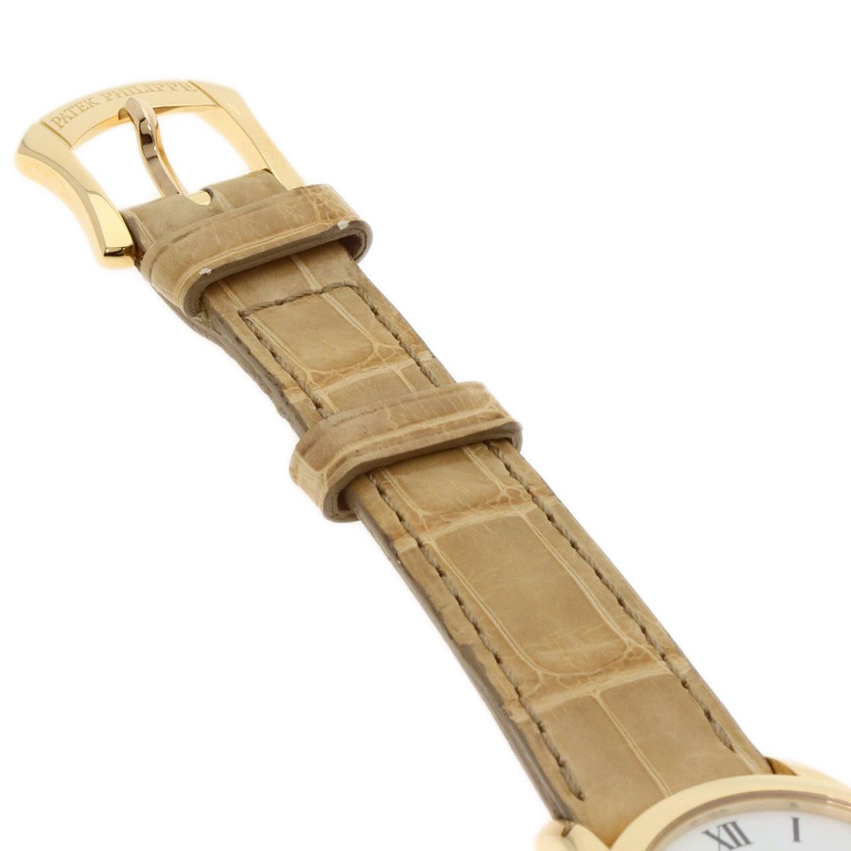PATEK PHILIPPE パテックフィリップ 4905J-001 カラトラバ 腕時計 K18YG 革 レディース [中古] 4905J-001 ホワイト PATEK PHILIPPE（パテックフィリップ）カラトラバ