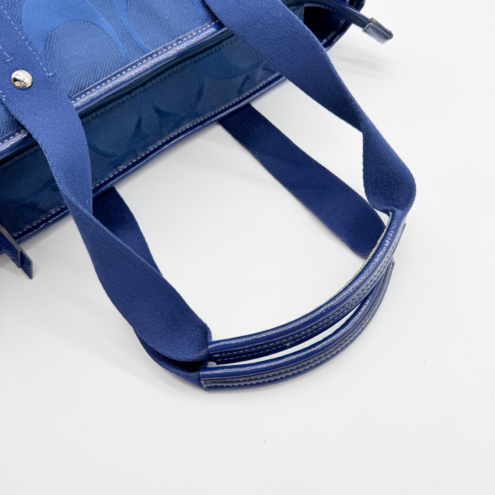 COACH Y2K tote bag blue signature コーチ シグネチャー キャンバス