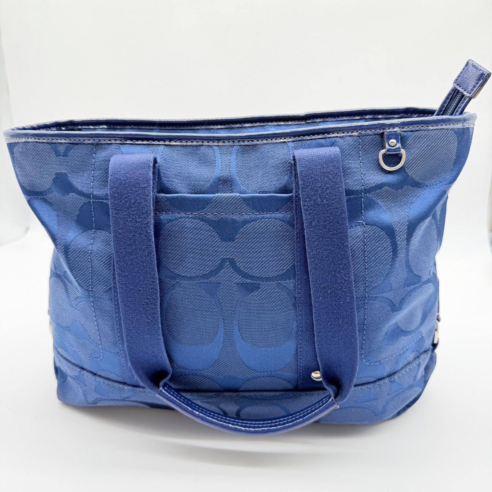COACH Y2K tote bag blue signature コーチ シグネチャー キャンバス