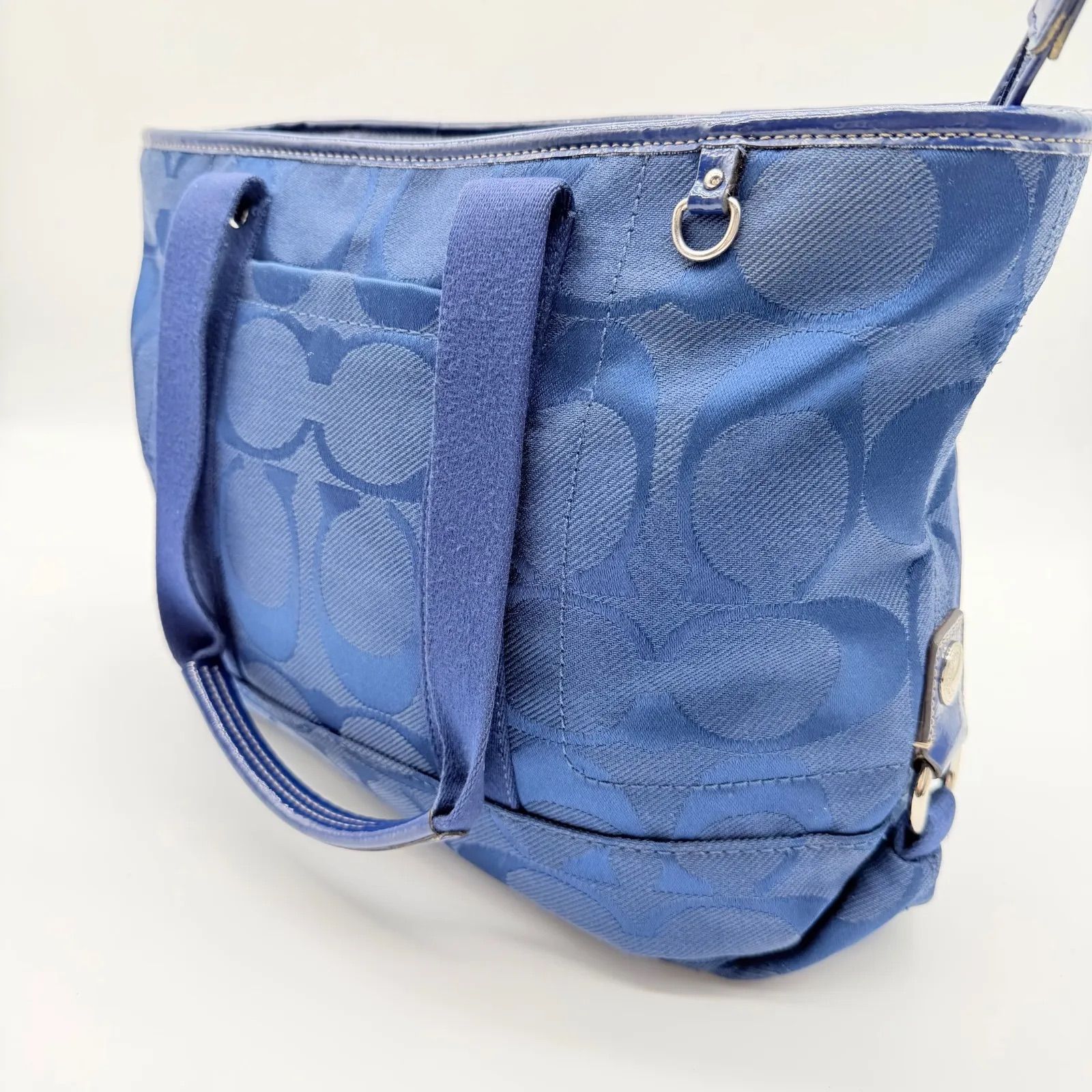 COACH Y2K tote bag blue signature コーチ シグネチャー キャンバス