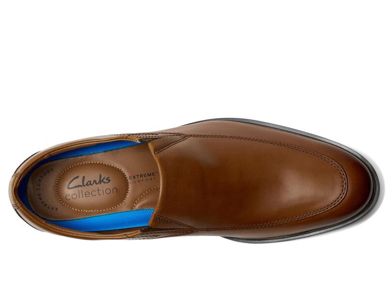 クラークス メンズ シューズ スリッポン・ローファー Clarks Whiddon Step Dark Tan Leathe タン