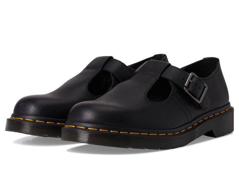 ドクターマーチン メンズ シューズ スリッポン・ローファー Dr Martens Polley T Bar Shoes Black ブラック