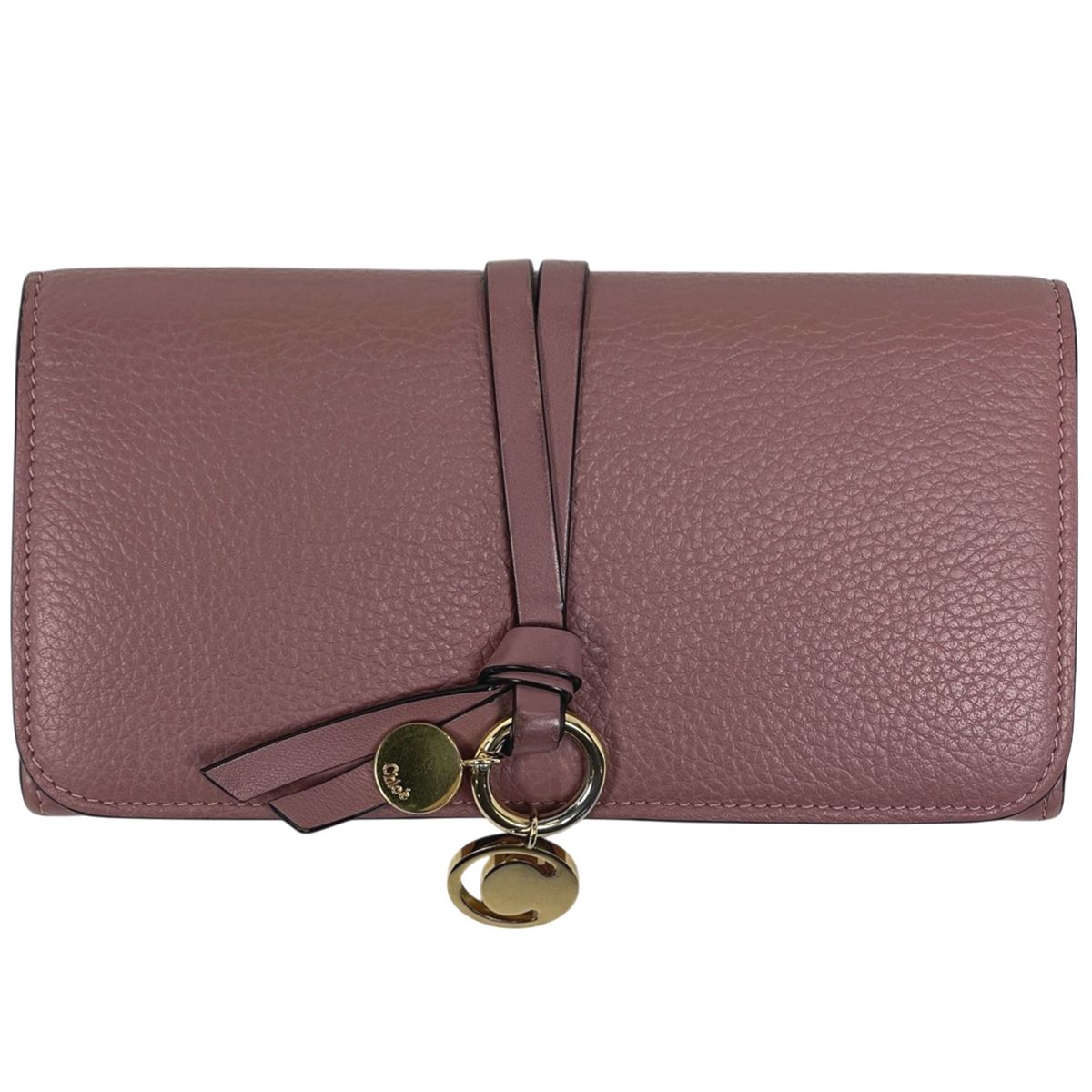Chloe アルファベット チャーム無し フラップ長財布 ブラック 箱付