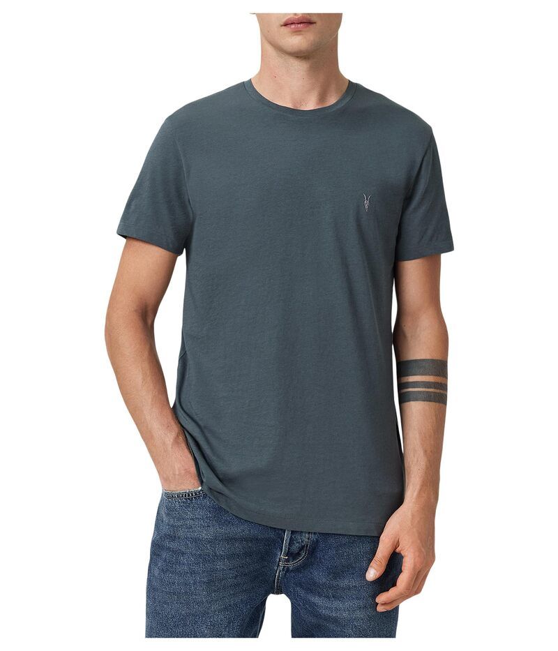 オールセインツ メンズ トップス シャツ AllSaints Tonic Short Sleeve Crew Sunil Blue ブルー