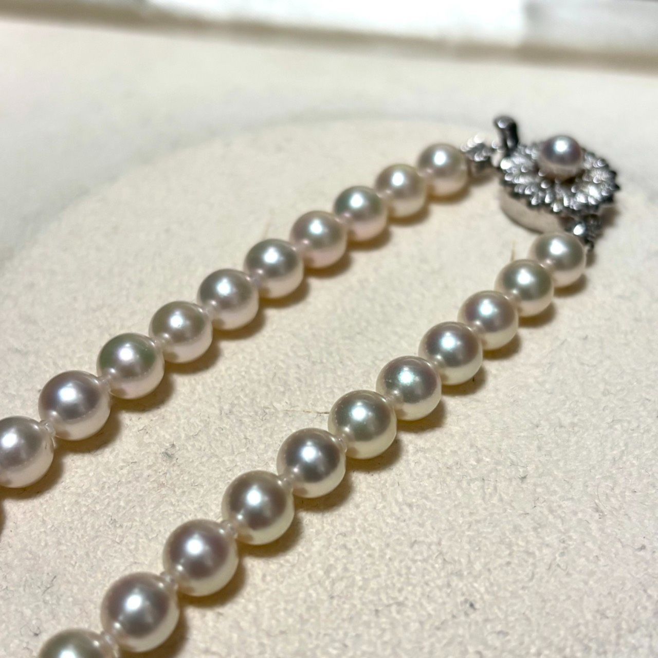 パール優美 【テリ強】あこや真珠 パール ネックレス 約6.5mm-7mm 