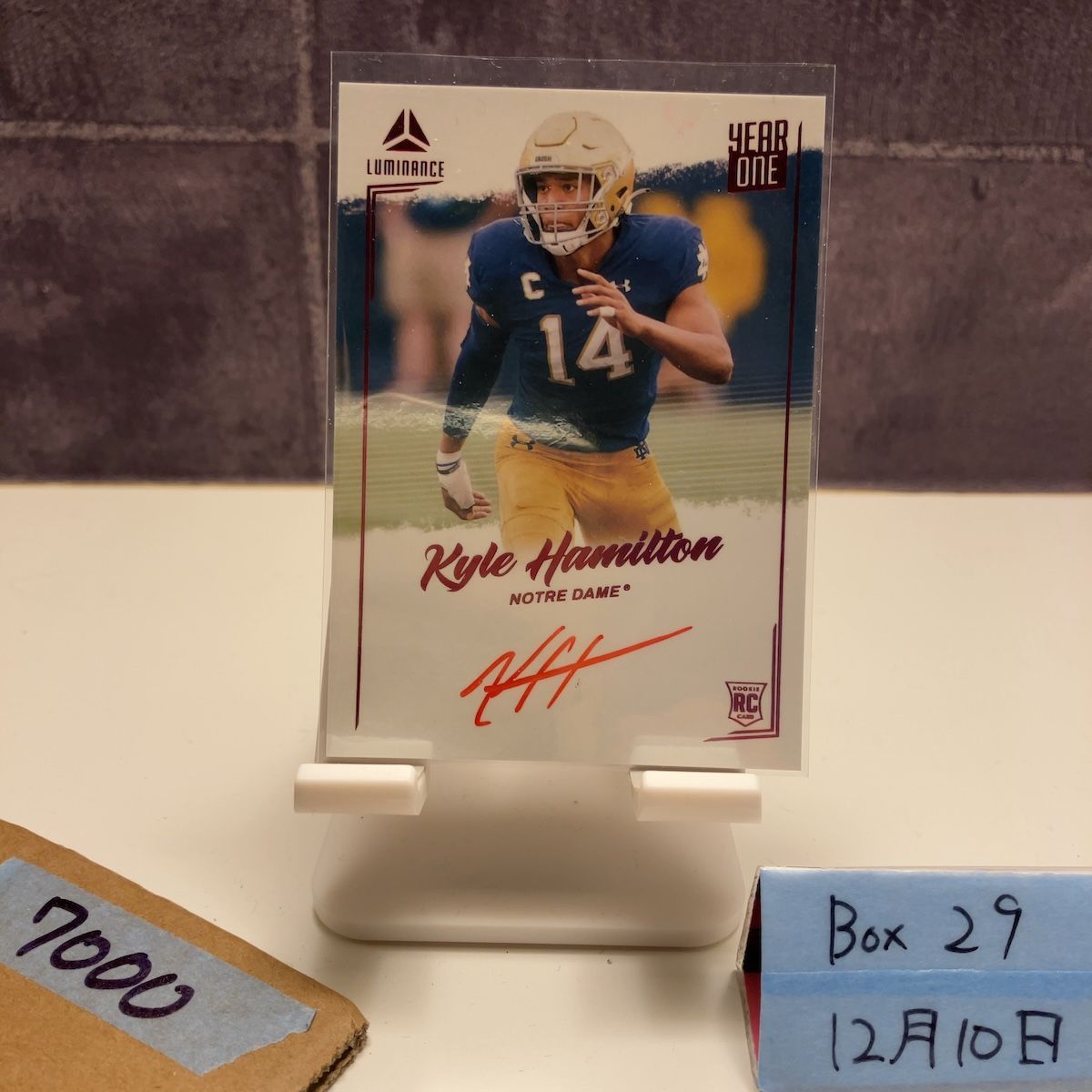 2022 Panini Luminance Kyle Hamilton 直筆サインカード Notre Dame Year One RC ルーキー Rookie カード