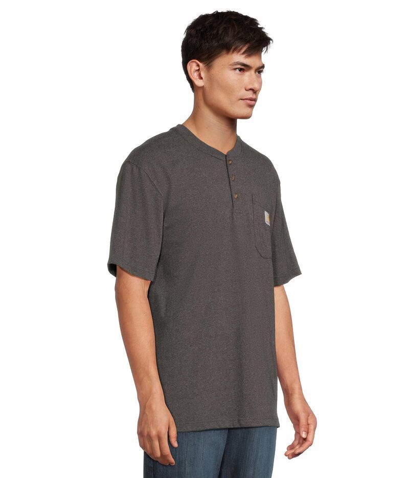 カーハート メンズ トップス シャツ Carhartt Workwear Pocket SS Henley Carbon Heather ヘザー
