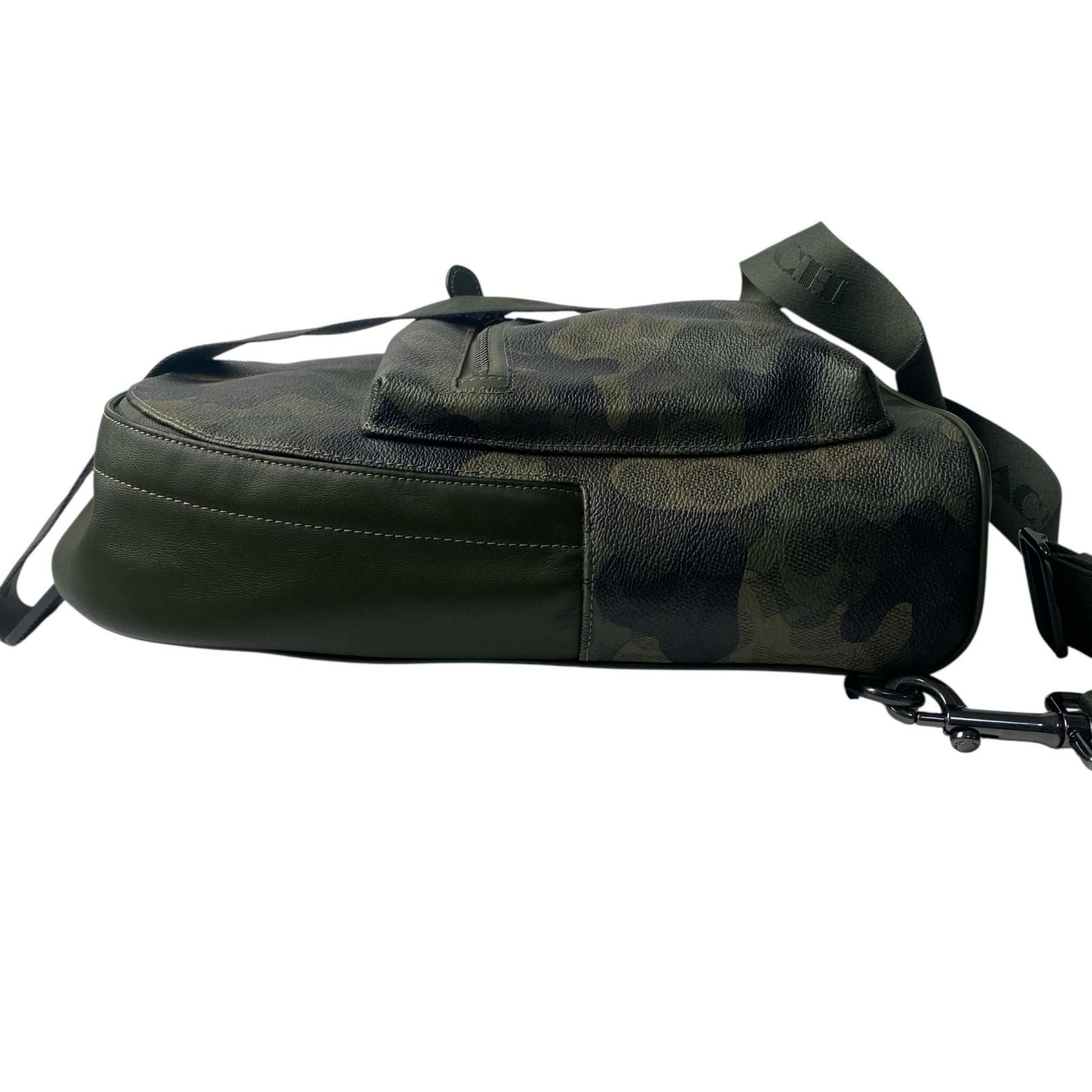 美品 コーチ coach 迷彩 カモフラ ボディバッグ 斜めがけ クロスボディ