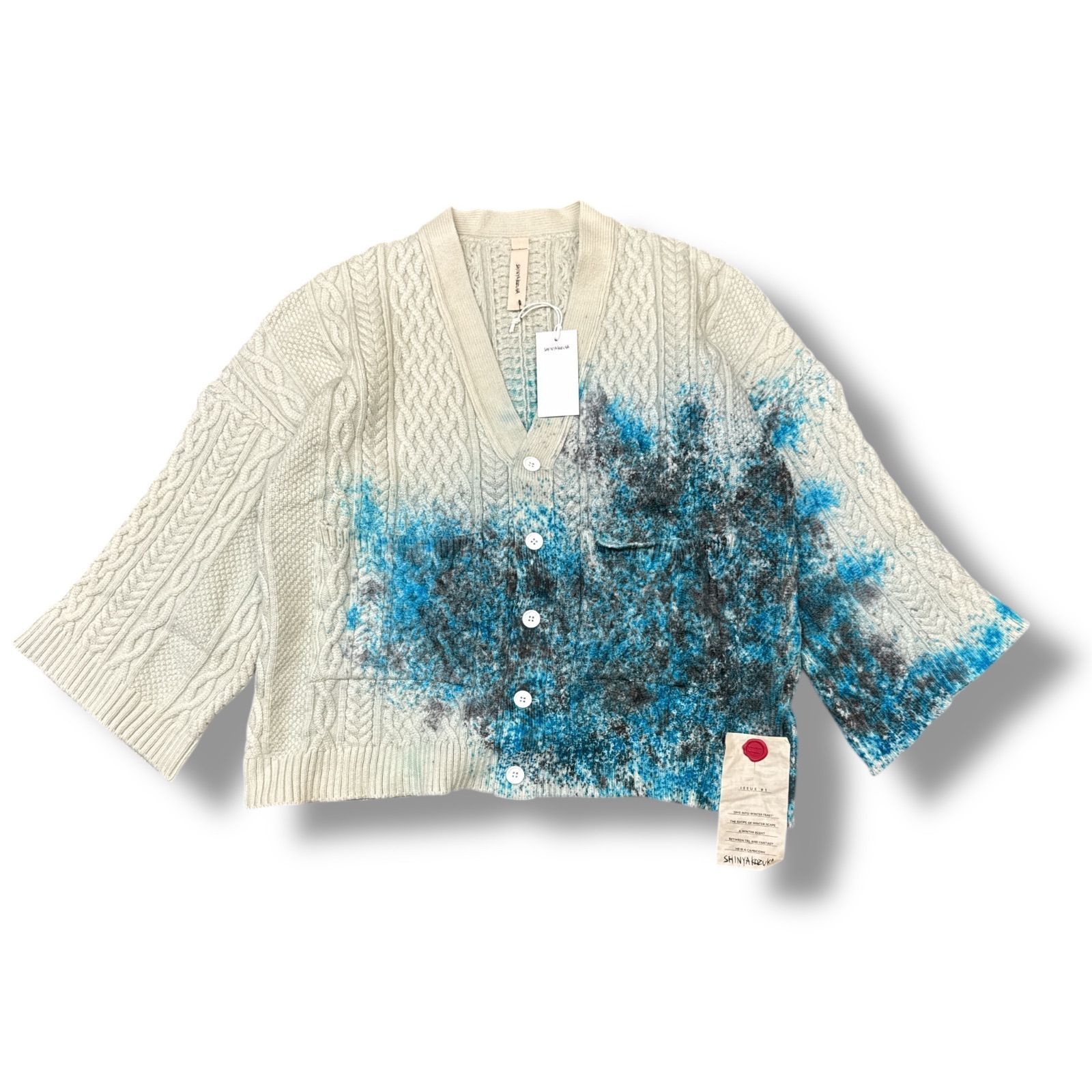 参考上代176000円 未使用 SHINYAKOZUKA  24AW MR.ALLAN（ISSUE#5） ニットカーディガン セーター シンヤコヅカ 2402SK103 プールグリーン L （99095A5） 参考上代176000円 未使用 SHINYAKOZUKA 24AW MR.ALLAN（ISSUE#5