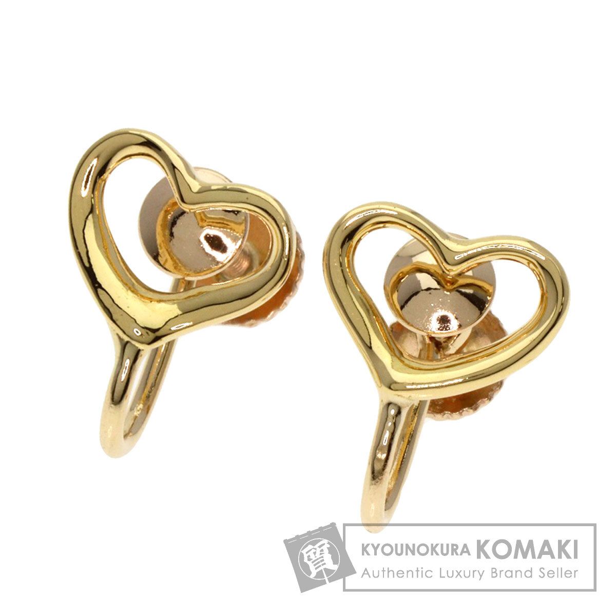 TIFFANY&Co. ティファニー オープンハート イヤリング K18YG 14K 