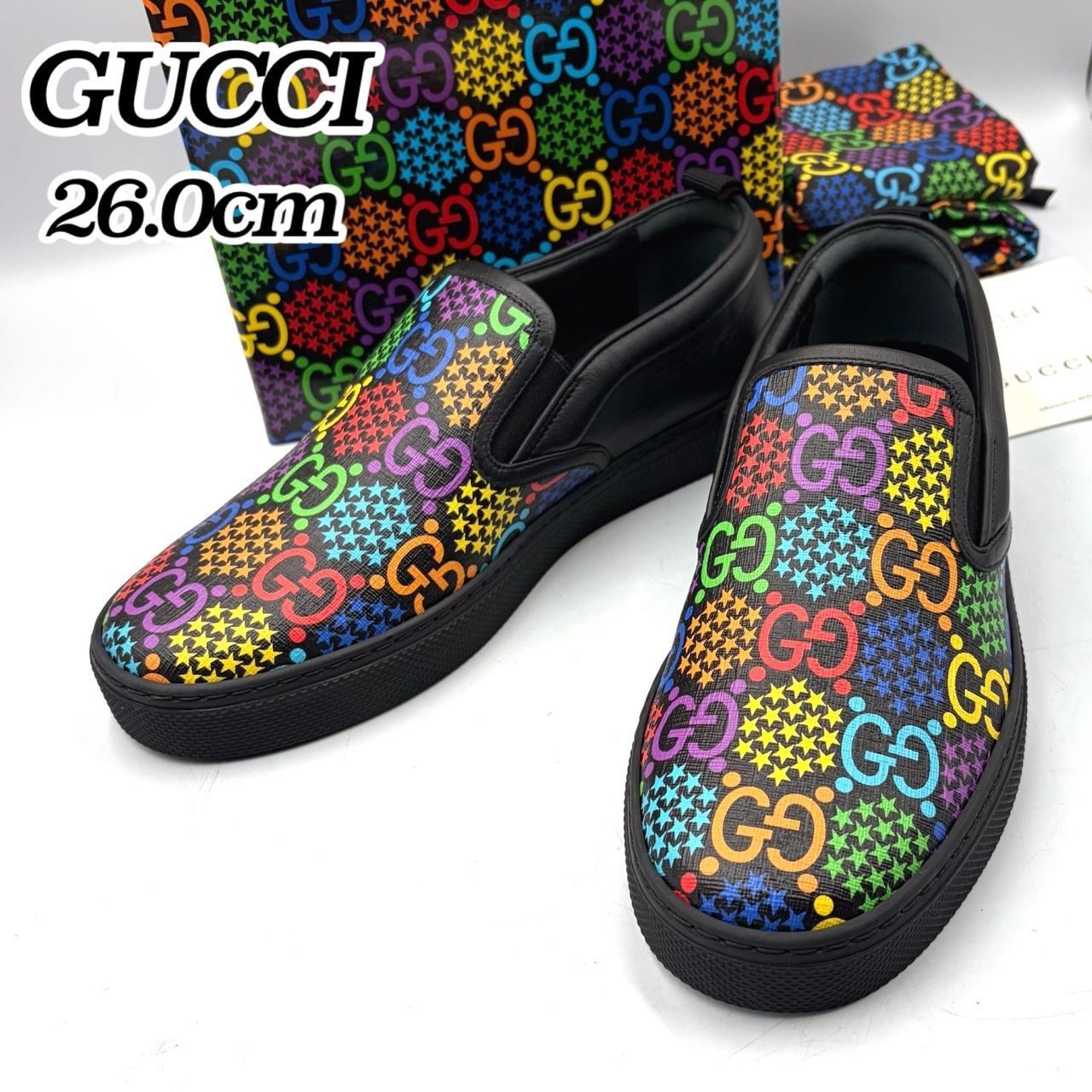 未使用✤美品✤希少【GUCCI／グッチ】サイケデリック スリッポン 