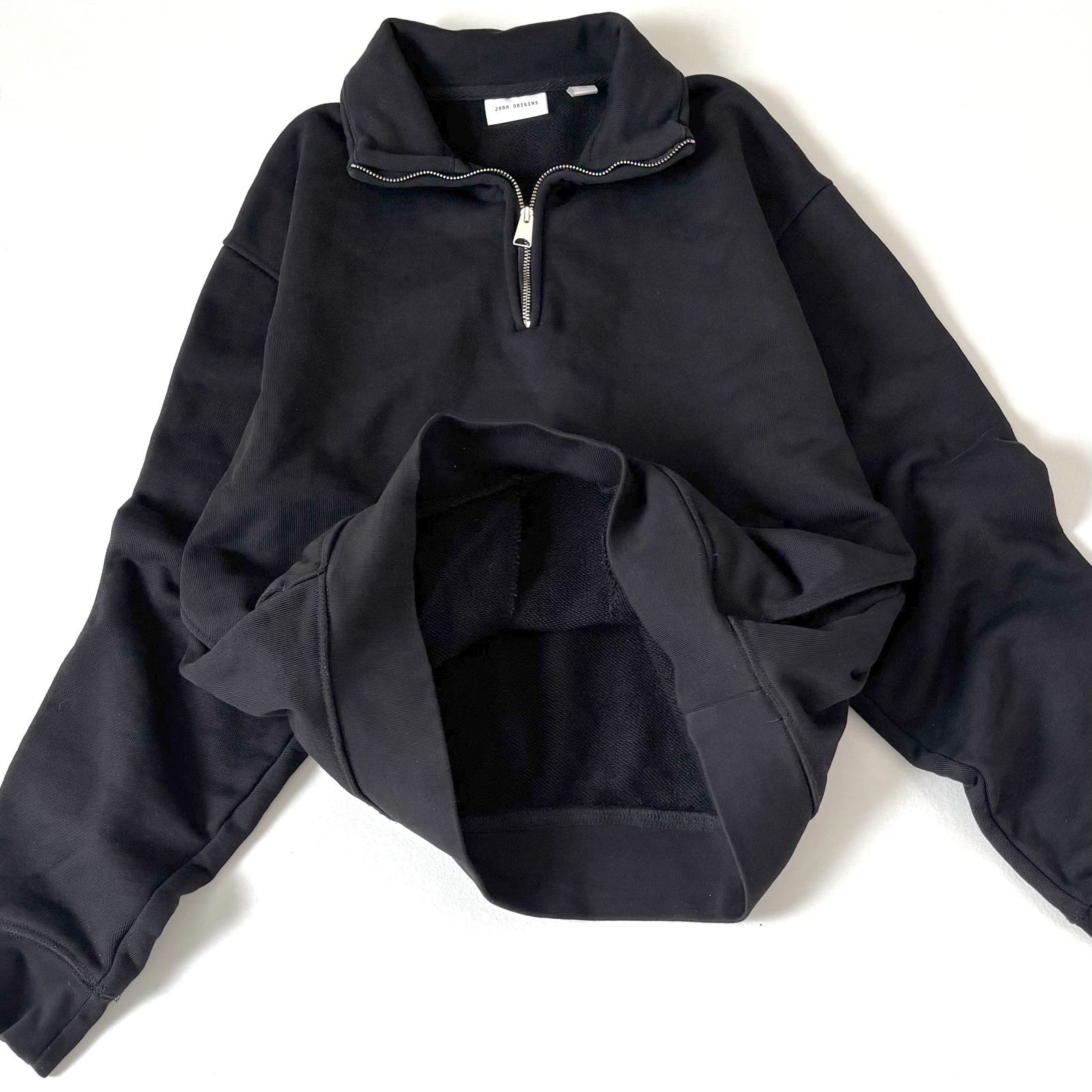 ZARA ORIGINS ザラ オリジンズ ハーフジップ スウェット M ブラック 黒 