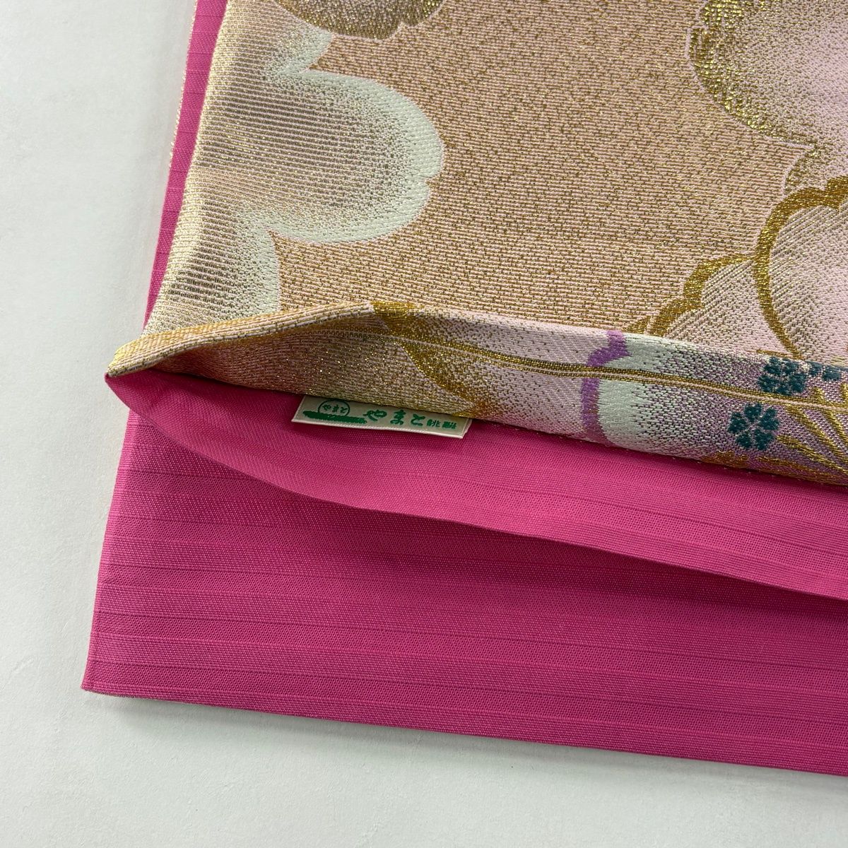美品】 袋帯 秀品 振袖向き やまと 桜 箔 金糸 ピンク 六通 正絹