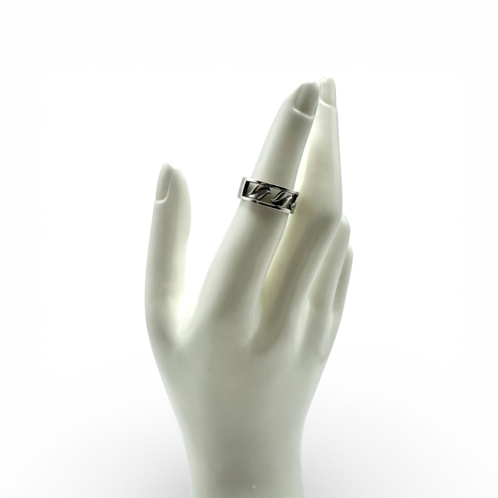 三枚の葉】リーフ ボタニカル Silver 925 刻印 Vintage Design Ring 