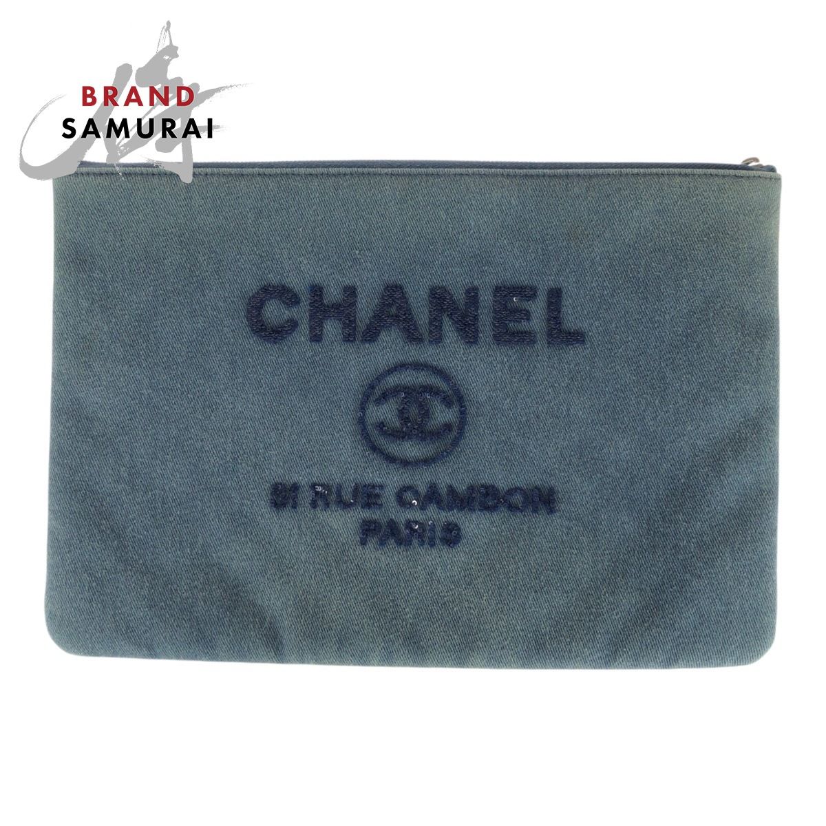 CHANEL シャネル ドーヴィル スパンコール ブルー デニム A80117 