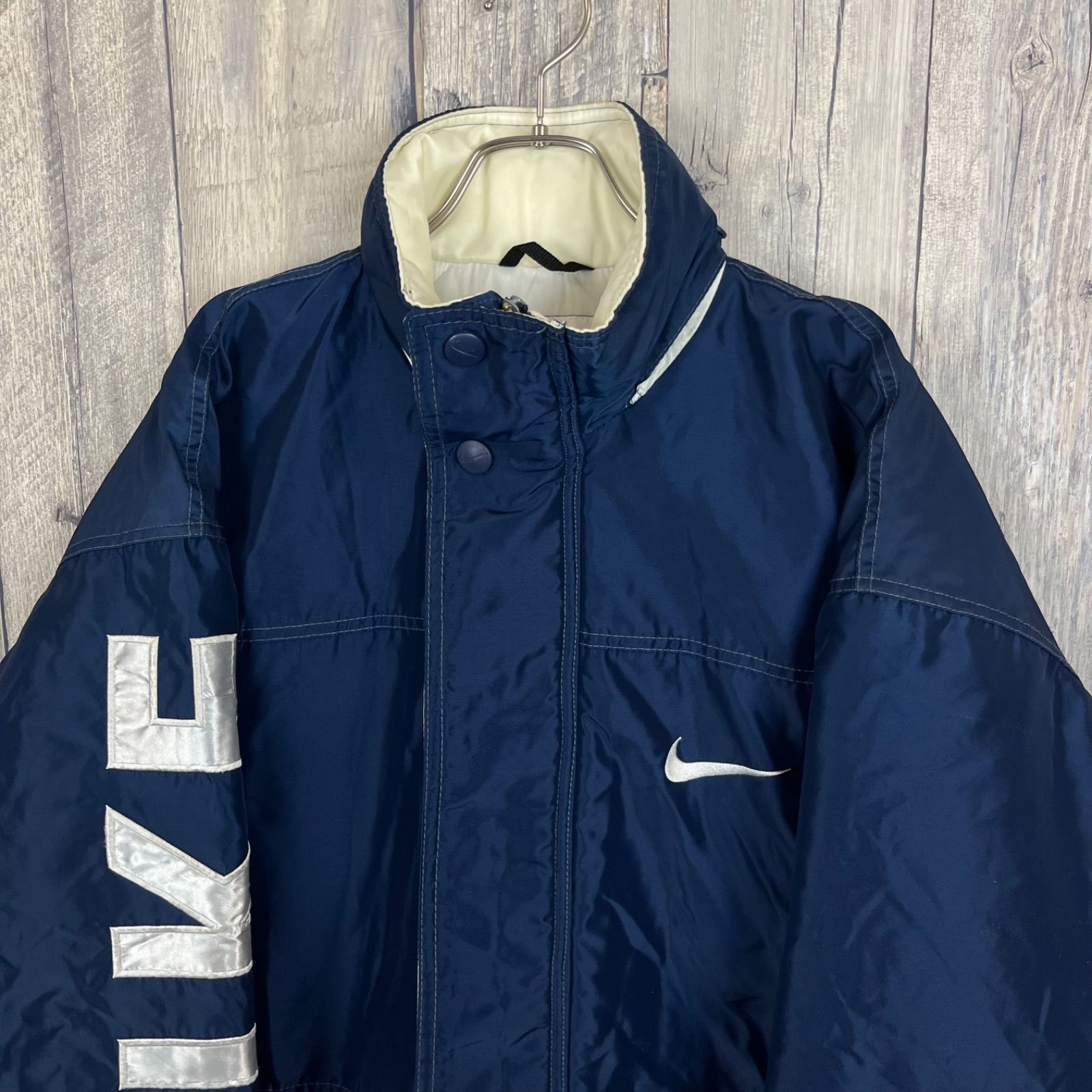 OLD NIKE 90s 銀タグ ナイキ フード収納 ゴツナイキ ゴツロゴ ナイロン 