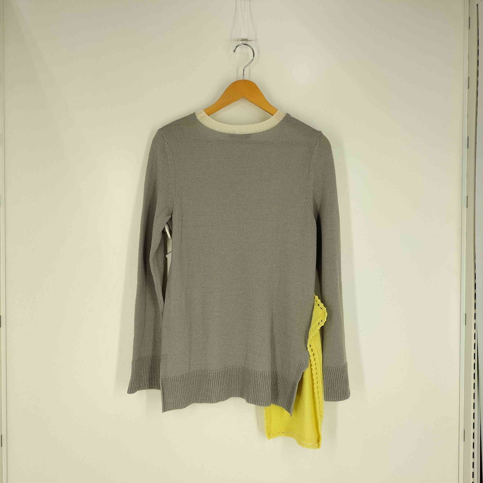 ツモリチサト TSUMORI CHISATO アシメポケット 切替 ウール クルー 