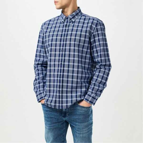 HUGO BOSS (ヒューゴボス) シアサッカー オープンカラー 半袖 シャツ ボス メンズ トップス シャツ Boss CLiamBdC1243 10267954 01 Medium Blue 425 ブルー