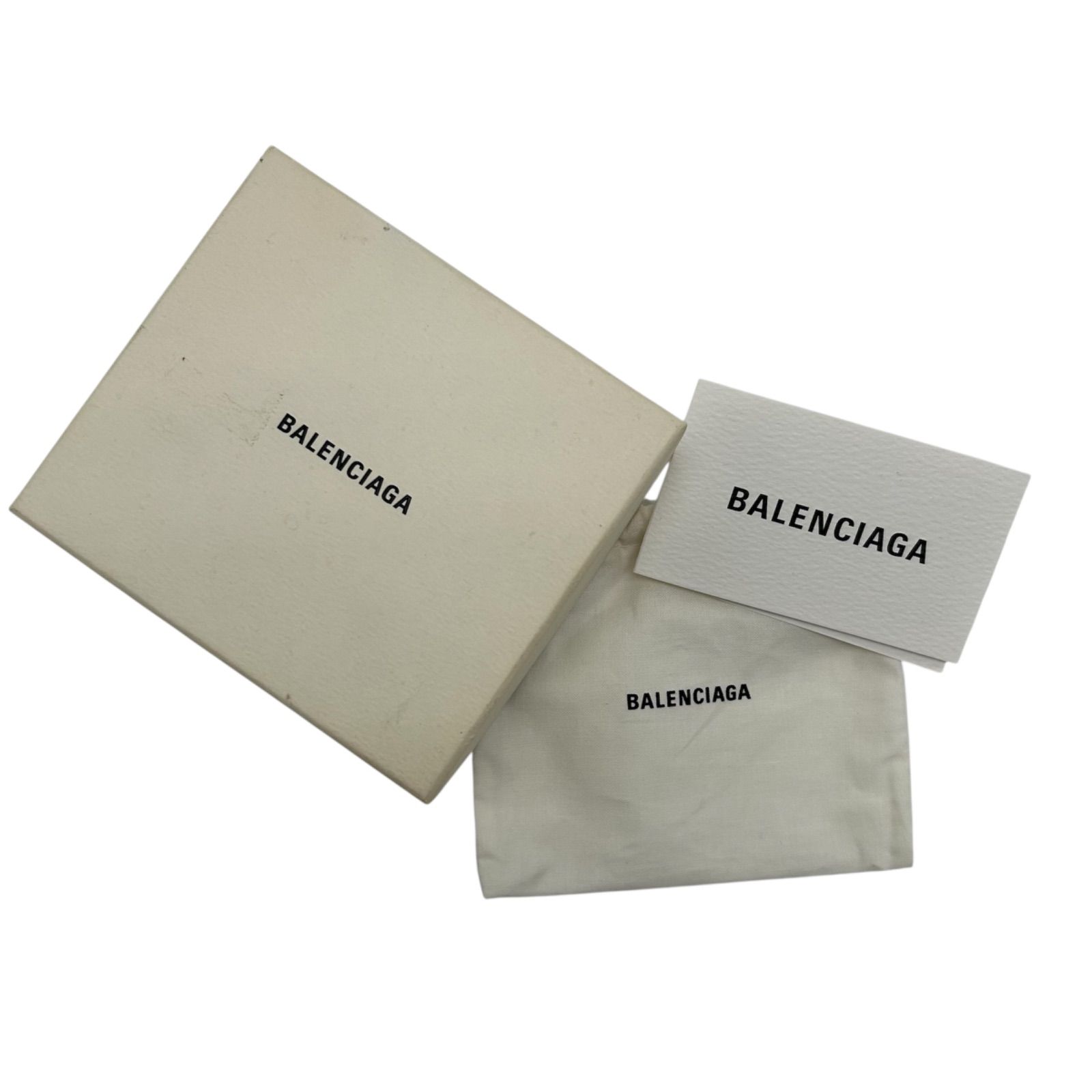 美品 BALENCIAGA バレンシアガ 三つ折り財布 ペーパー ミニウォレット 