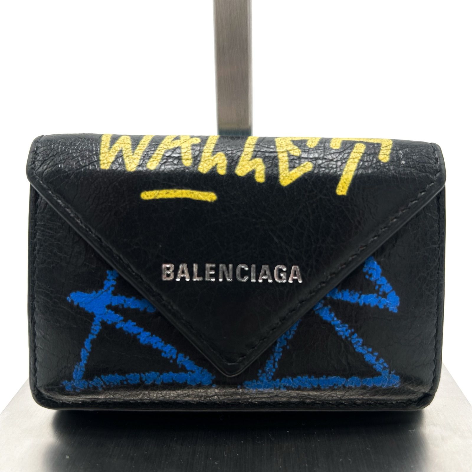美品 BALENCIAGA バレンシアガ 三つ折り財布 ペーパー ミニウォレット 