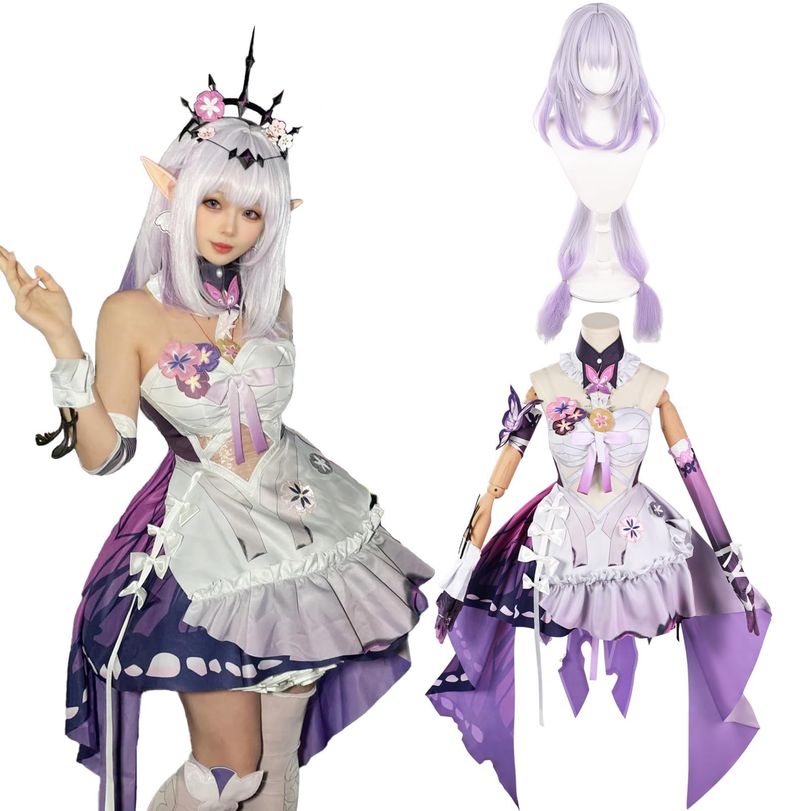 CR ROLECOS キャストリス コスプレ衣装 崩壊 コスプレ ウィッグ付き コスチューム服 仮装 イベント フルセット コスチューム 大人用 仮装 文化祭 3XL