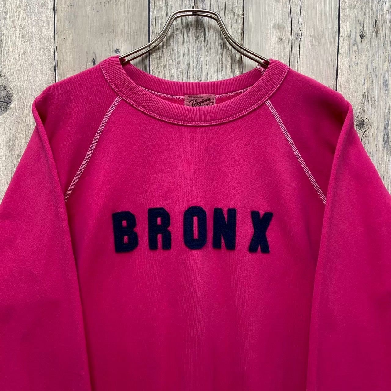OLD unknown 90s ヴィンテージ ピンク BRONX ワッペン 厚地 肉厚 裏 