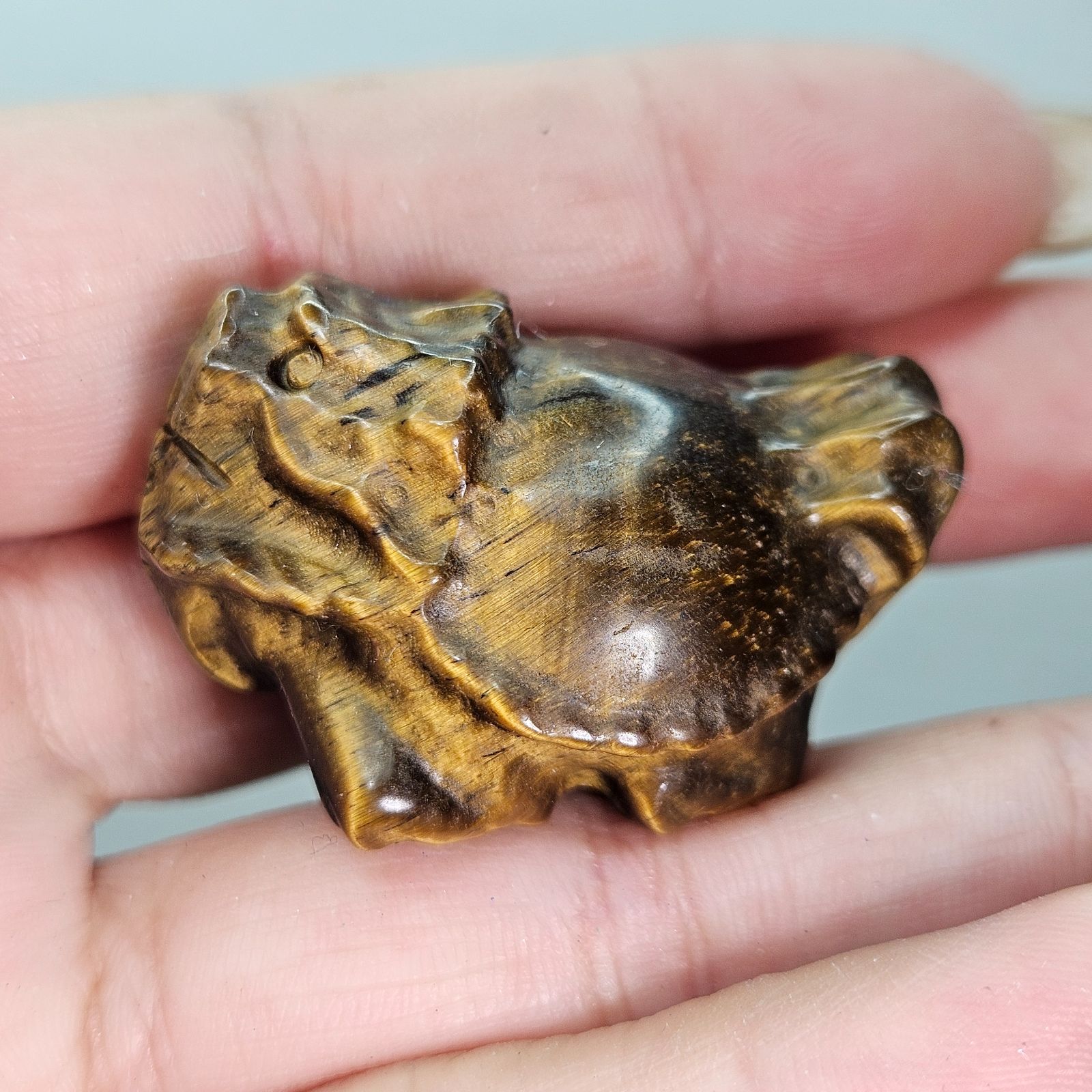 タイガーアイ✨ロングイ✨カービング✨ - メルカリ