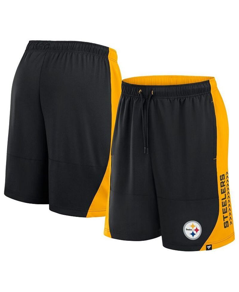 ファナティクス メンズ ボトムス ハーフパンツ・ショーツ Tシャツ ショートパンツ Fanatics Mens Black Pittsburgh Steelers No Defense Shorts Black ブラック