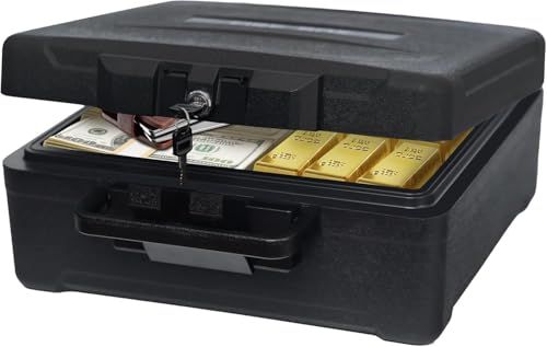 迅速に発送 耐水耐火手提げ金庫 約927℃で1時間耐火 72時間耐水 シリンダー式鍵付き 人間工学ハンドル付き ポータブル保管庫 A4用紙対応 地震火災対策 家庭用 オフィス用 f4fad02e