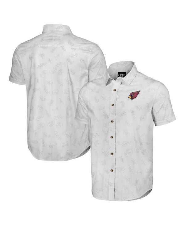 ファナティクス メンズ トップス シャツ Fanatics Mens White Arizona Cardinals Woven Short Sleeve Button Up Shirt White ホワイト