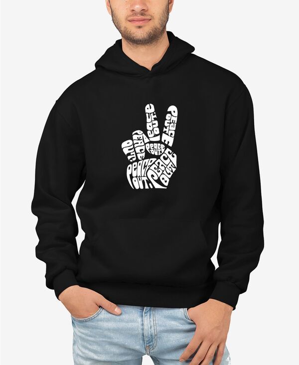 エルエーポップアート メンズ アウター パーカー・スウェット シャツ LA Pop Art Mens Word Art Peace Out Hooded Sweatshirt Black ブラック