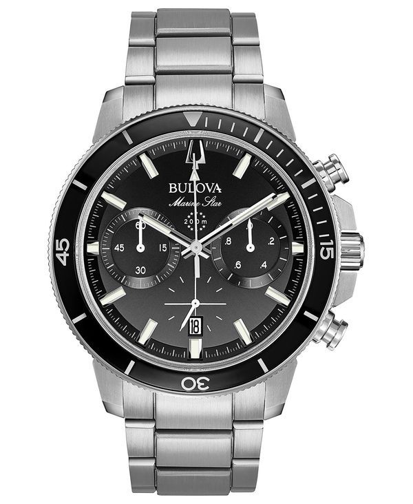 ブロバ メンズ アクセサリー 腕時計 Tシャツ Bulova Mens Chronograph ブロバ メンズ アクセサリー 腕時計 Tシャツ Bulova Mens Chronograph Marine Star Stainless Steel Bracelet Watch 45mm Silver シルバー