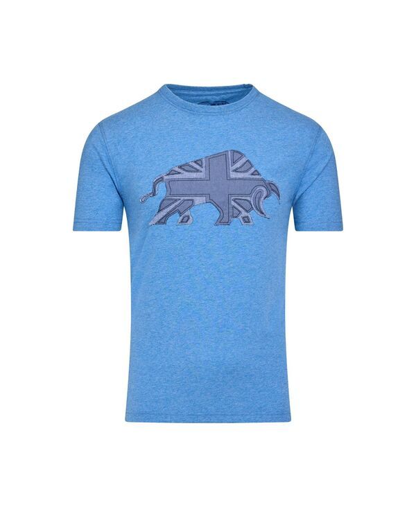 ライジングブル メンズ トップス Tシャツ トール Raging Bull Big Tall Union Jack Bull TShirt Denim blue デニム