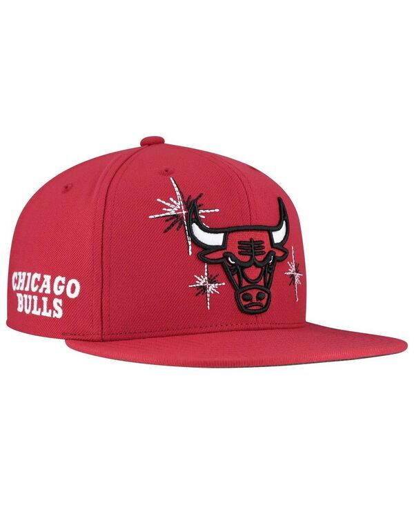 ミッチェルネス メンズ アクセサリー 帽子 Mitchell Ness Mens Red Chicago Bulls Starlight Snapback Hat Red レッド