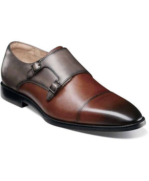 ステイシーアダムス メンズ アクセサリー 帽子 モンクストラップ モンク キャップ Stacy Adams Mens Raythorne Cap Toe Double Monk Strap Shoes Browngray グレー
