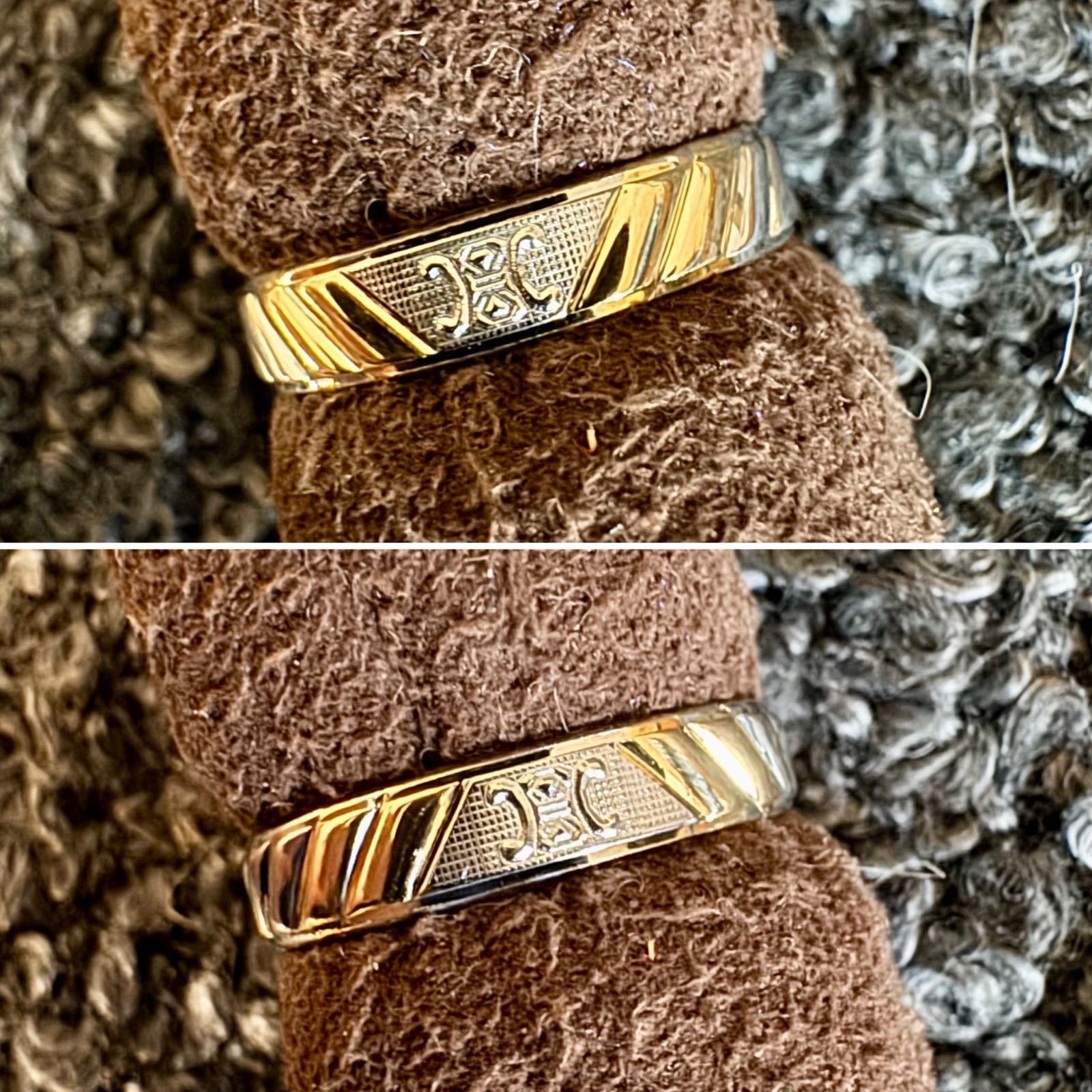 セリーヌ◇Pt850/K18YG*16号*マカダム*コンビリング*CELINE - メルカリ