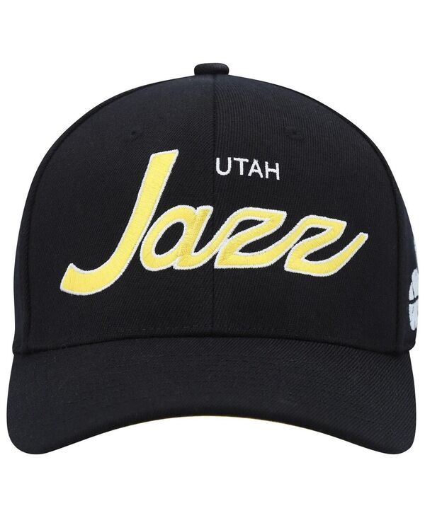ミッチェルネス メンズ アクセサリー 帽子 Mitchell Ness Mens Black Utah Jazz MVP Team Script 20 Stretch Snapback Hat Black ブラック