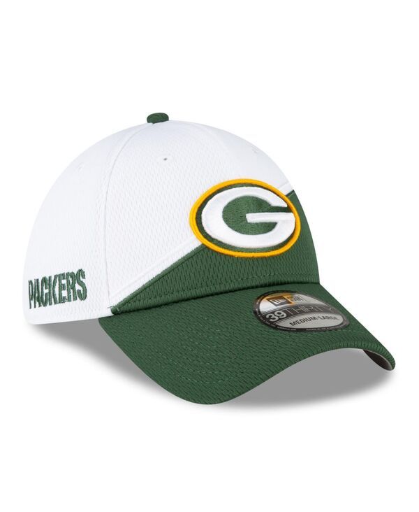 ニューエラ メンズ アクセサリー 帽子 New Era Mens White greenBay Packers 2023 NFL Sideline 39THIRTY Flex Hat White Green ホワイト