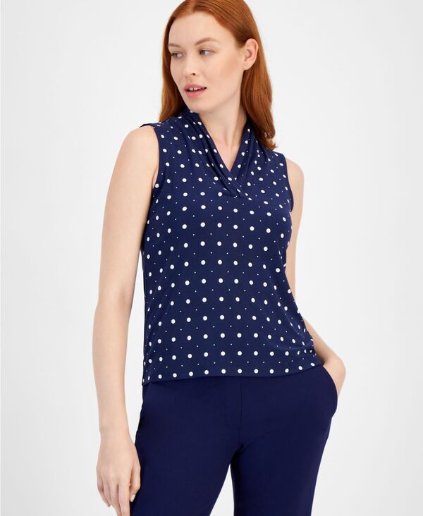 アンクライン レディース トップス シャツ プチ ノースリーブ Anne Klein Petite Sleeveless Tripleatop Distant MountainAnne White ホワイト