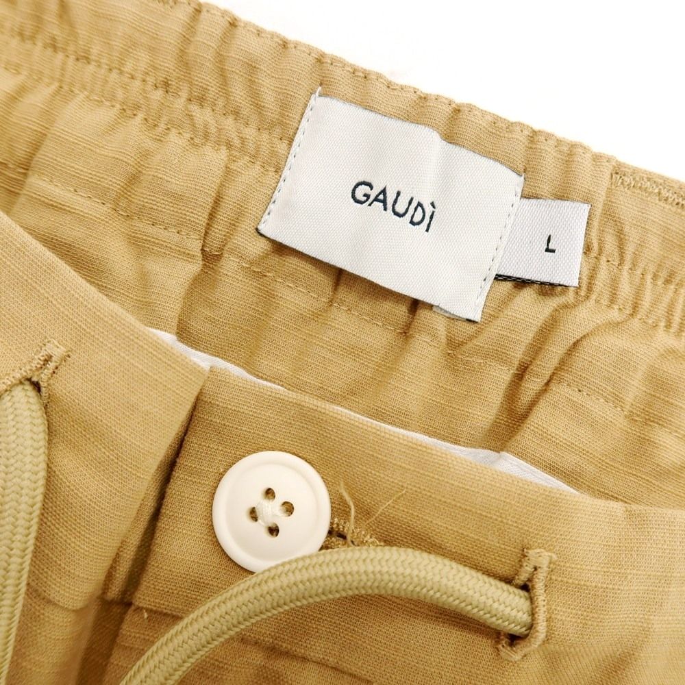 【新品】ガウディ GAUDI コットンリヨセル イージースラックスパンツ ベージュ【サイズL】【メンズ】 メンズ 【新品】ガウディ GAUDI コットンリヨセル イージースラックス