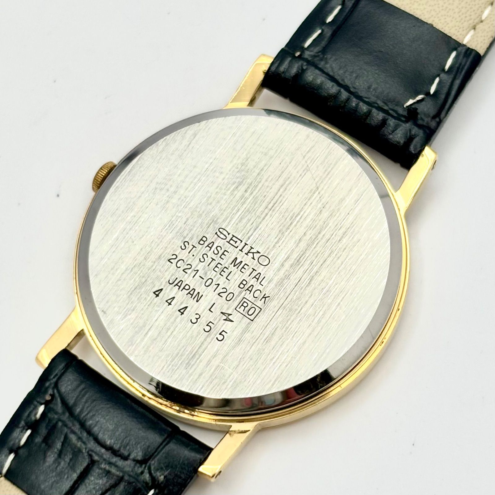 SEIKO 紳士用クォーツ腕時計 シルバー文字盤 2C21-0120 セイコー 2C21 