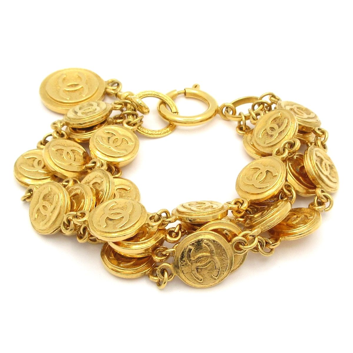 CHANEL(シャネル) ブレスレット美品 - ゴールド ココマーク/コイン/4連 