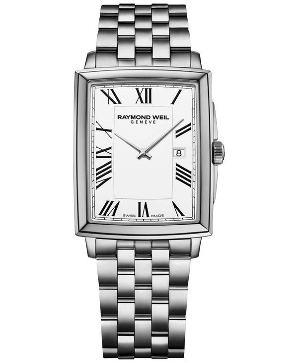 レイモンド ウィル メンズ アクセサリー 腕時計 Tシャツ Raymond Weil Mens Swiss Toccata Stainless Steel Bracelet Watch 29x37mm White ホワイト