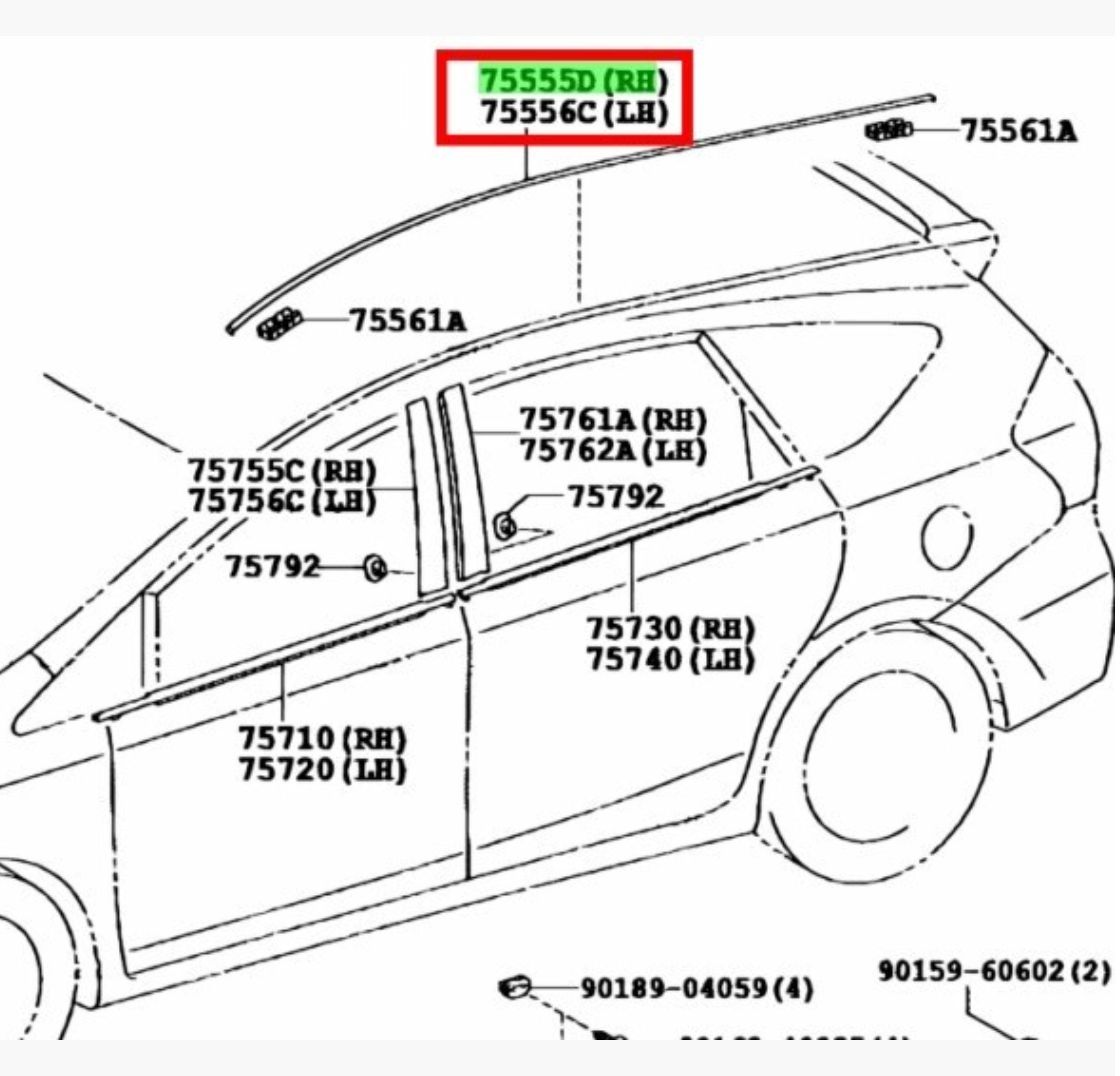 ☆新品☆ トヨタ純正 TOYOTA プリウスα 40系 ルーフドリップサイド