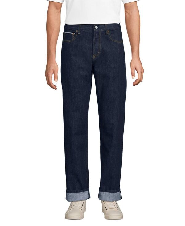 ランズエンド メンズ ボトムス デニムパンツ Lands End Mens Selvedge Jean Dark sea rinse