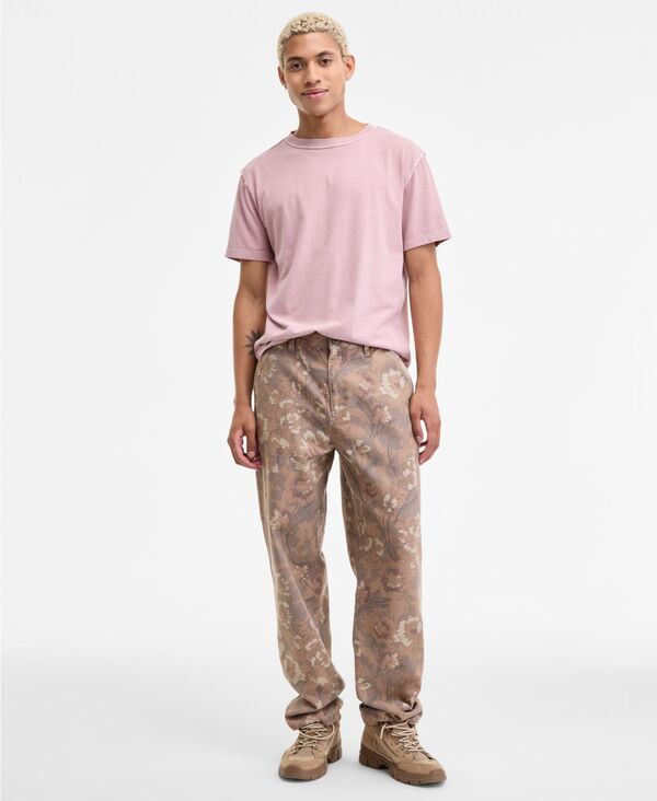 サンストーン メンズ ボトムス カジュアルパンツ フラワー柄 パンツ コットン フラワー Sun Stone Mens Pippen RelaxedFit Cotton Floral Carpenter Pants Dune