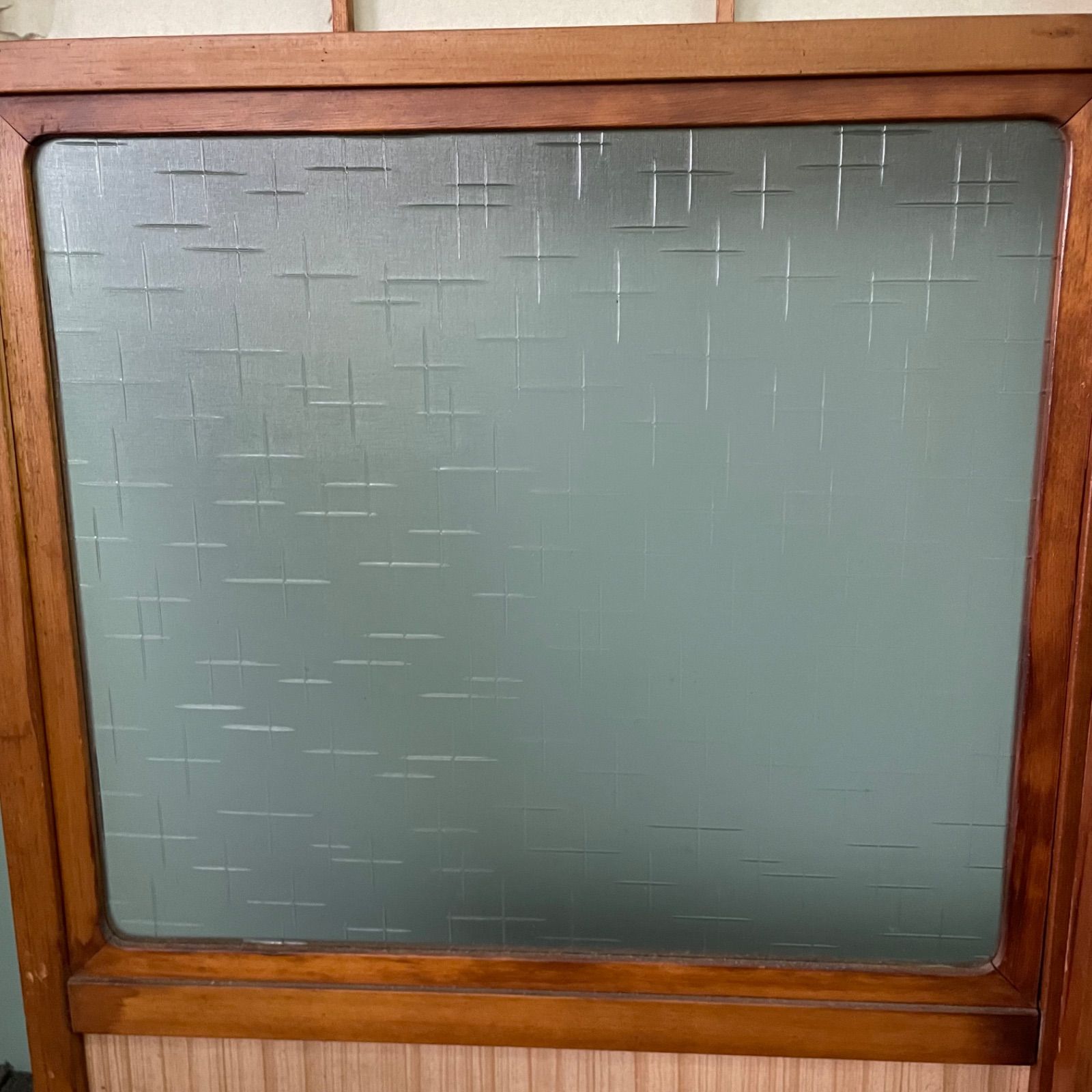 ♭ 建具 引き戸 W67cm×D3cm×H173cm 2枚セット アンティーク ガラス戸
