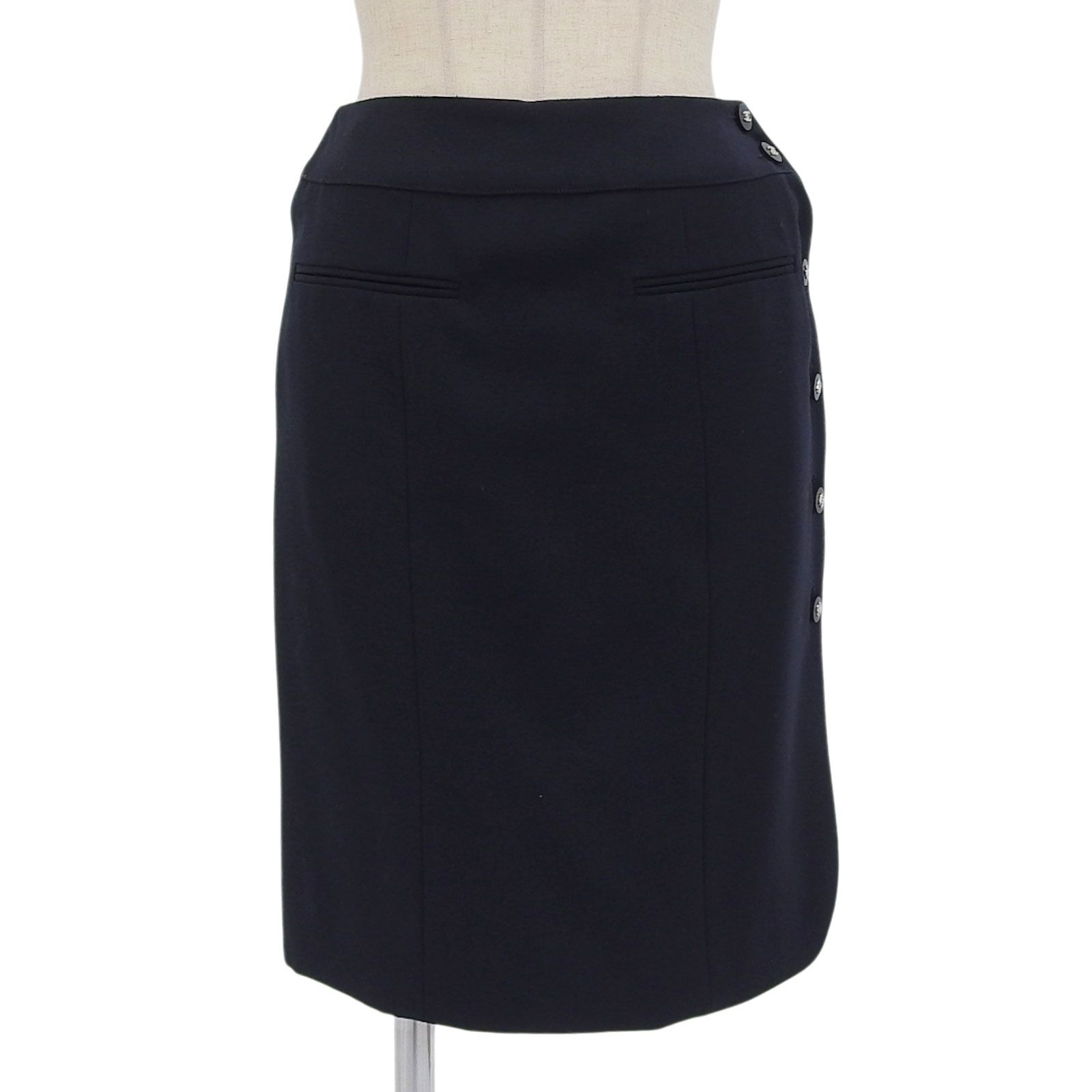 極美品△CHANEL シャネル 96P P06492 ウール100％ 裏地シルク100 