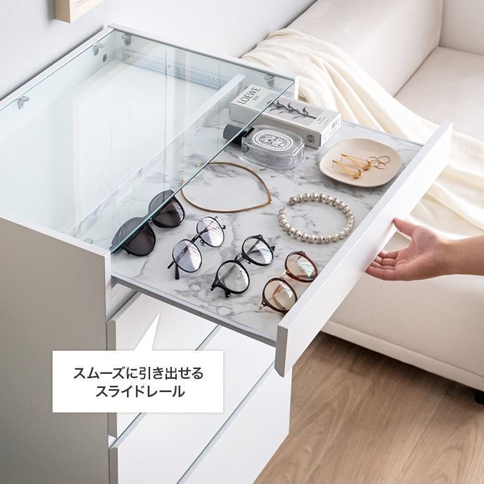幅60cm】Panna ショーケース付きチェスト 収納 ディスプレイ - メルカリ